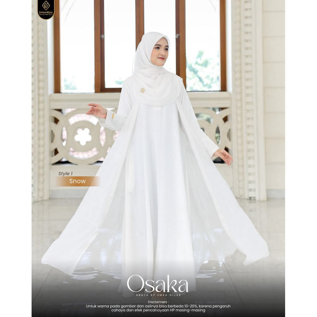 EMKA HIJAB | ABAYA OSAKA SNOW SIZE XL BY EMKA HIJAB FREE GIFT