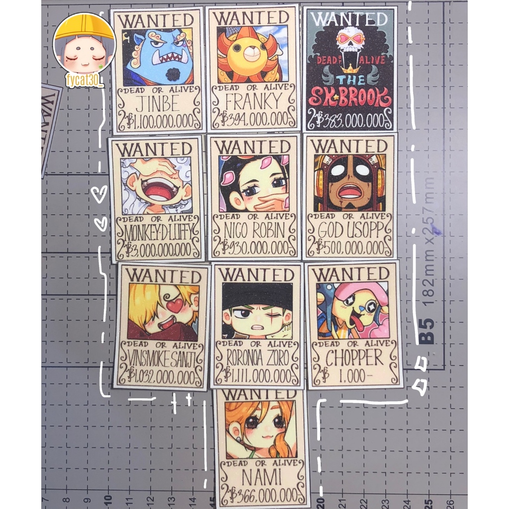 

[MIN 3PCS JIKA HANYA STICKER]||Sticker Diecut One piece Bounty Poster byfycat30