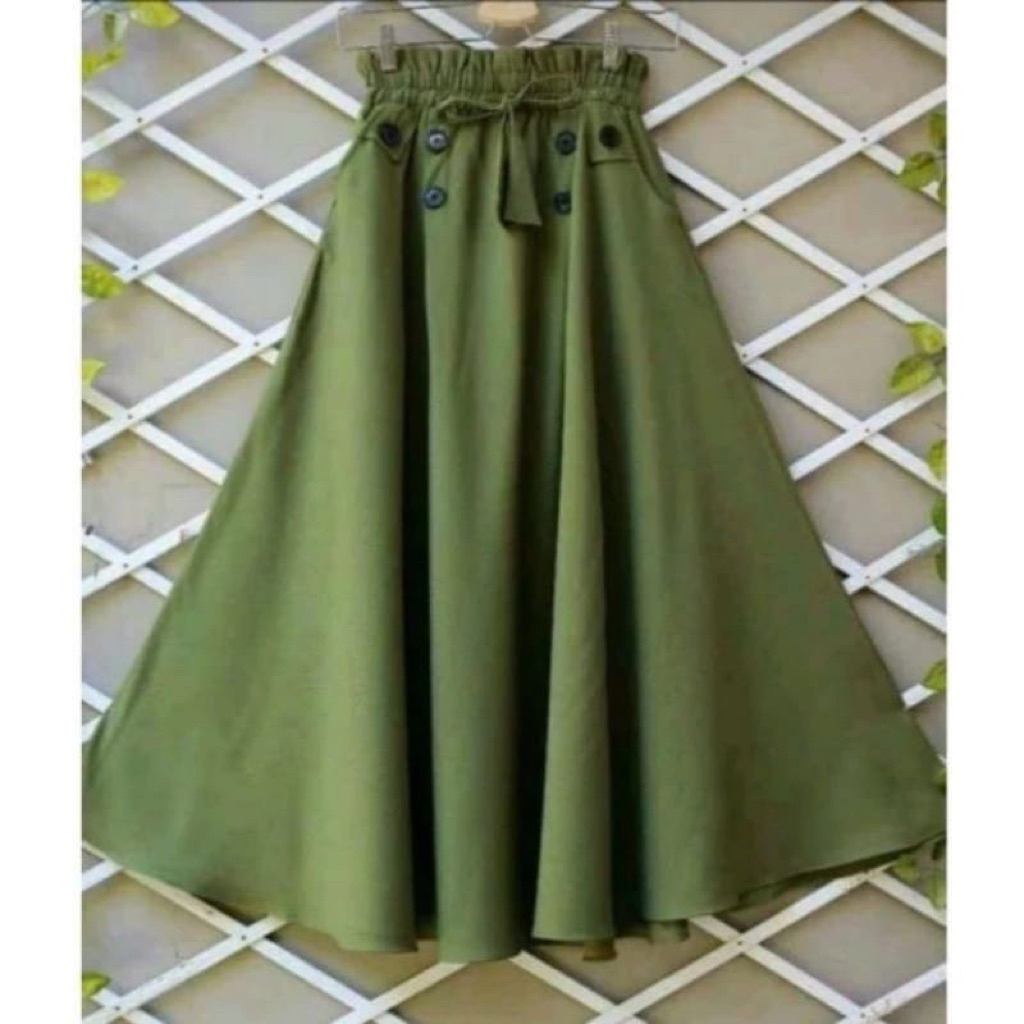 Latopia_ Rok Katun Toyobo All Size, Rok Payung Katun Polos, Rok Muslimah