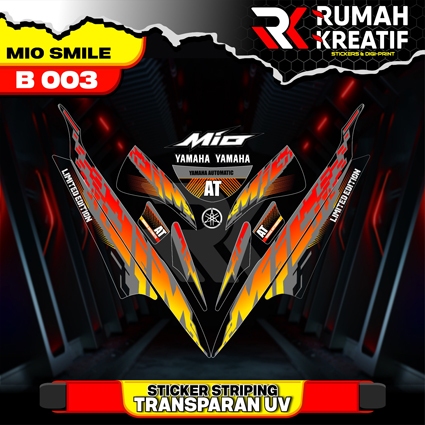 Sticker Mio Smile Decal Striping Variasi Transparan Mio Garnis Mio Amore Mio Z Mio Zr Merah Kuning