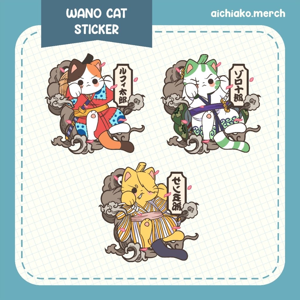 

Sticker Die Cut Anime One Piece Wano Cat | Sticker Jurnal | By Aichiako