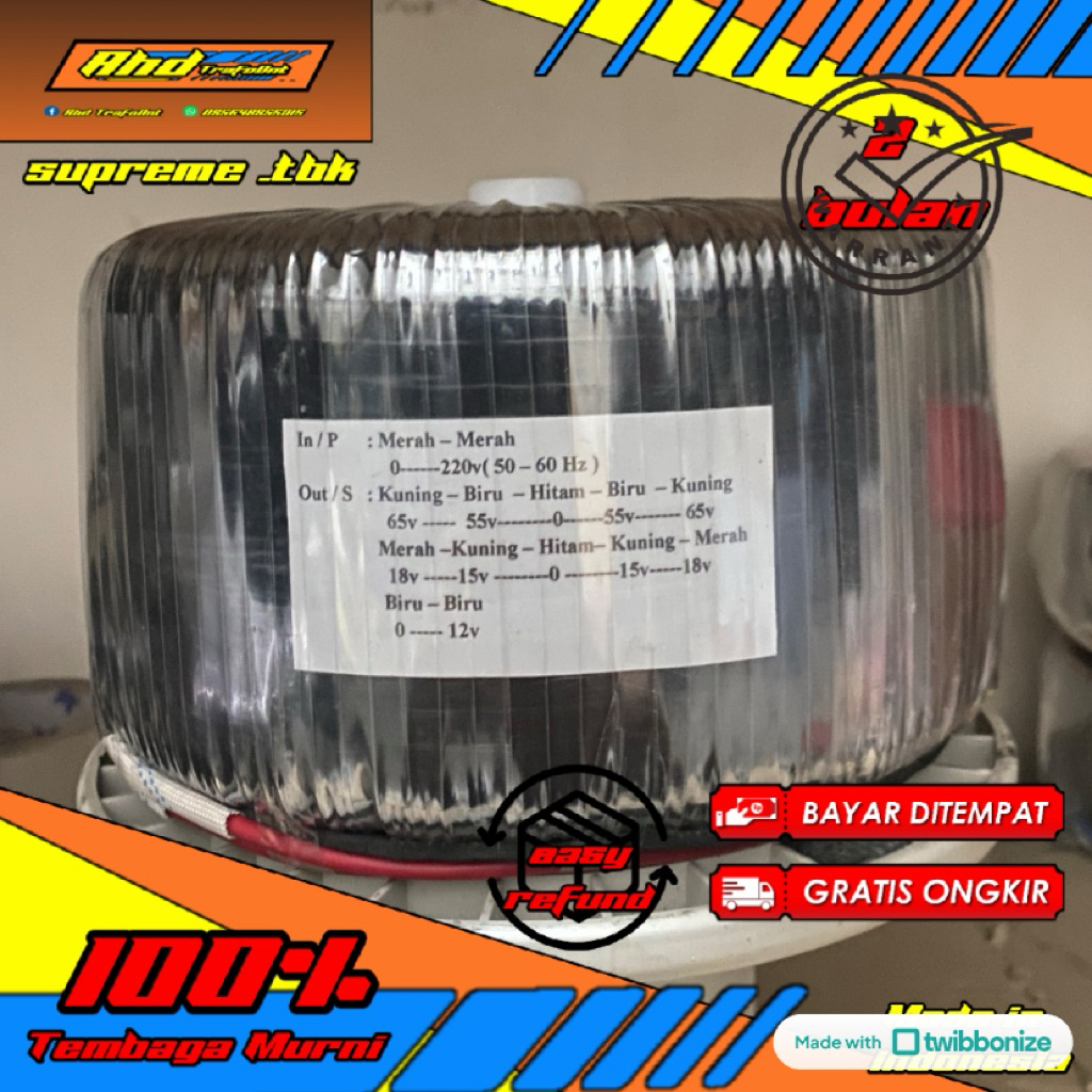 trafo donat 30A ct65 tembaga murni full supreme