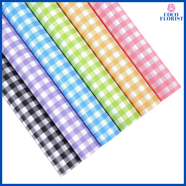 

Kertas Buket Taplak Cellophane Ecer Lembaran Bunga Wrapping Paper Square Pattern Motif Kotak 6012