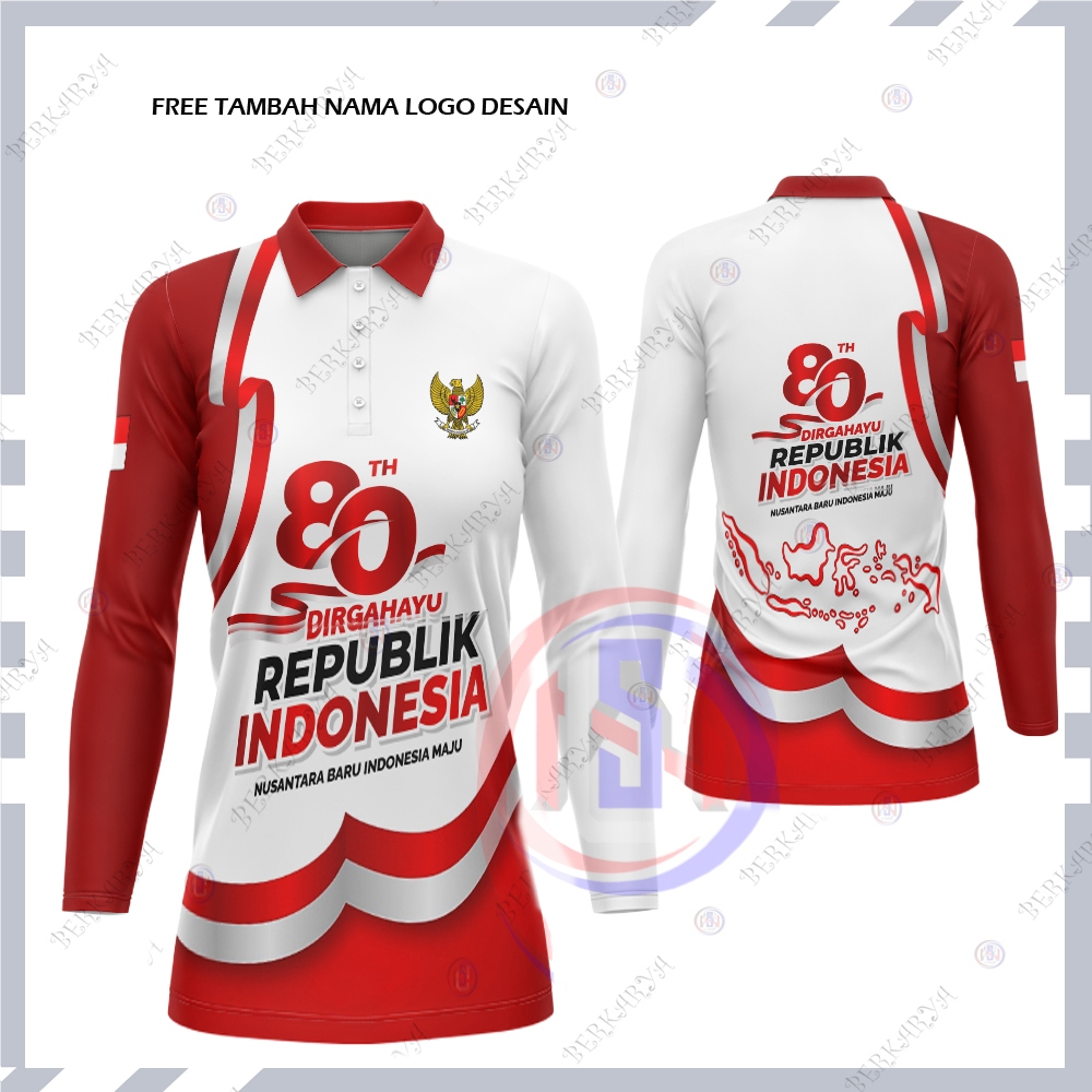 Baju 17 Agustus HUT RI-80 Jersey Tunik 17 Agustus Fullprint Baju 17 Agustus Kemerdekaan Indonesia