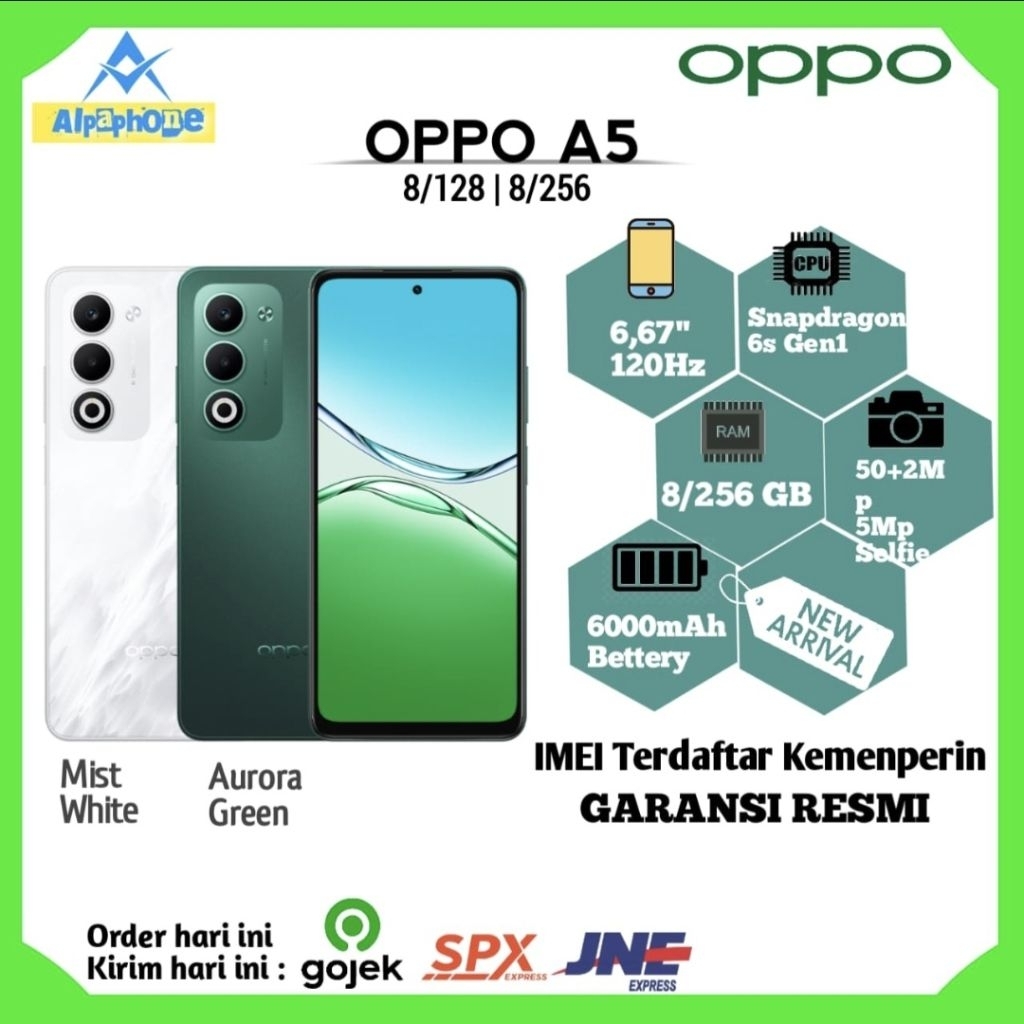 Oppo A5 8/256 GB | 8/128 GB Original Terbaru Garansi Resmi Oppo Indonesia