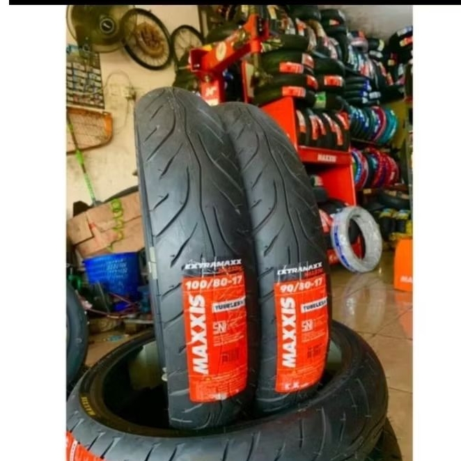 Paket Ban MAXXIS 90/80-17 & 100/80-17 Extramaxx Tubeless