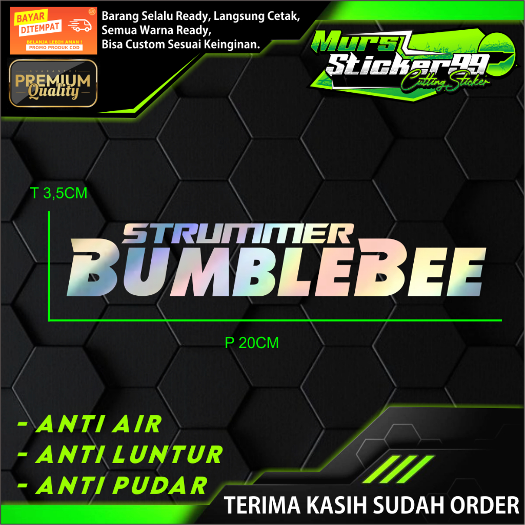 Sticker TULISAN STRUMMER BUMBLEBEE Cutting Sticker