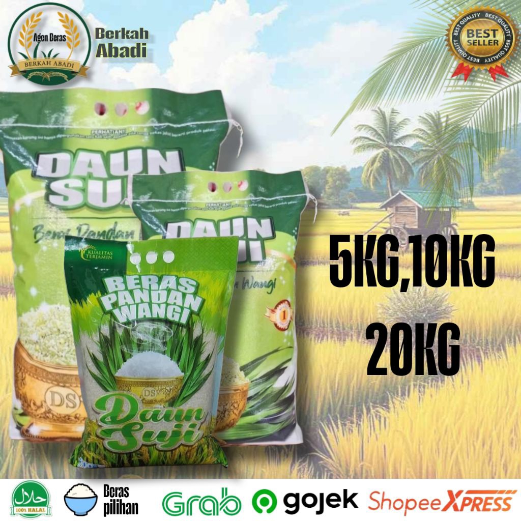 

Beras Daun suji 5KG 10KG 20KG Pandan wangi Original - SUPER PREMIUM