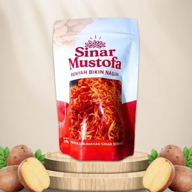 

KEMASAN 100 Gram SINAR KENTANG MUSTOFA Rasa Pedas Manis Balado