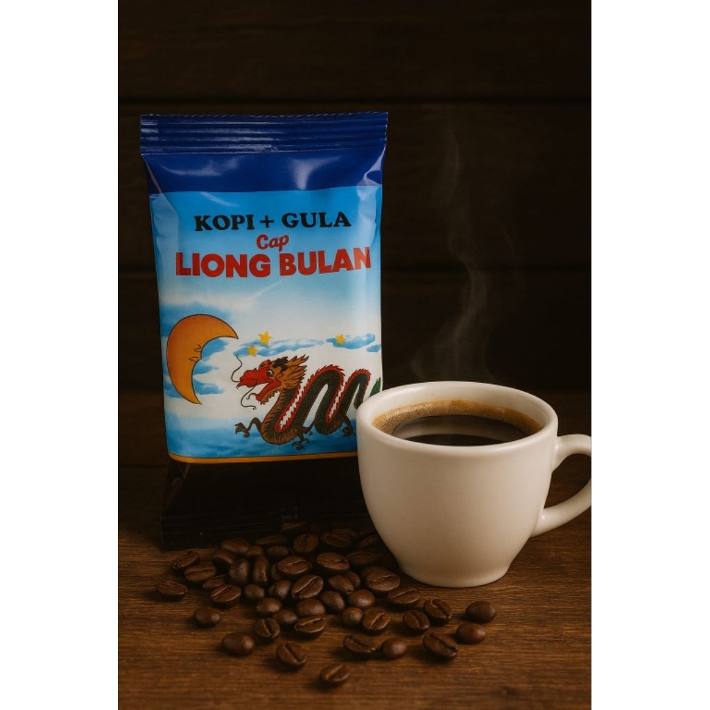 

Kopi Cap Liong Bulan Khas Bogor (Kopi + Gula) Isi 10 pcs/ Renceng 28Gram