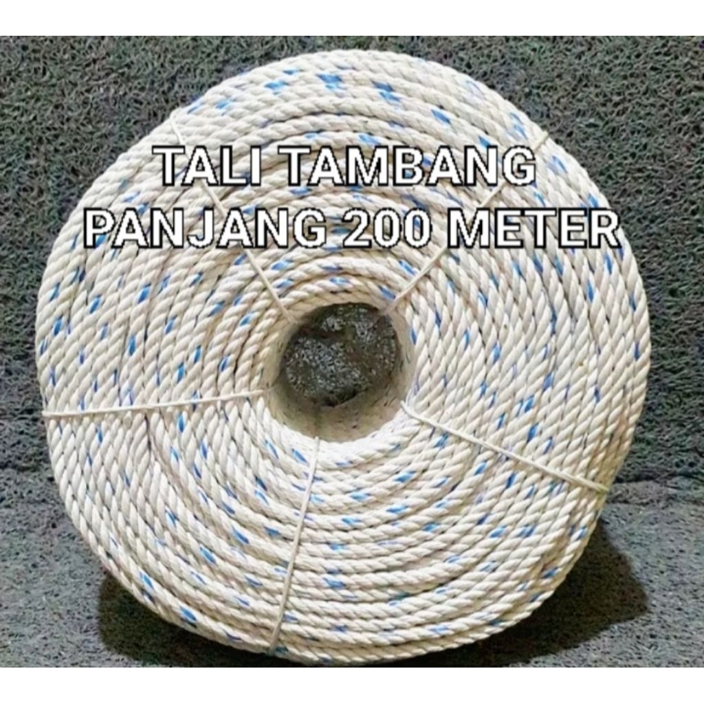 tali tambang PPD PUTIH 6mm panjang 200 meter tali jemuran tali serbaguna