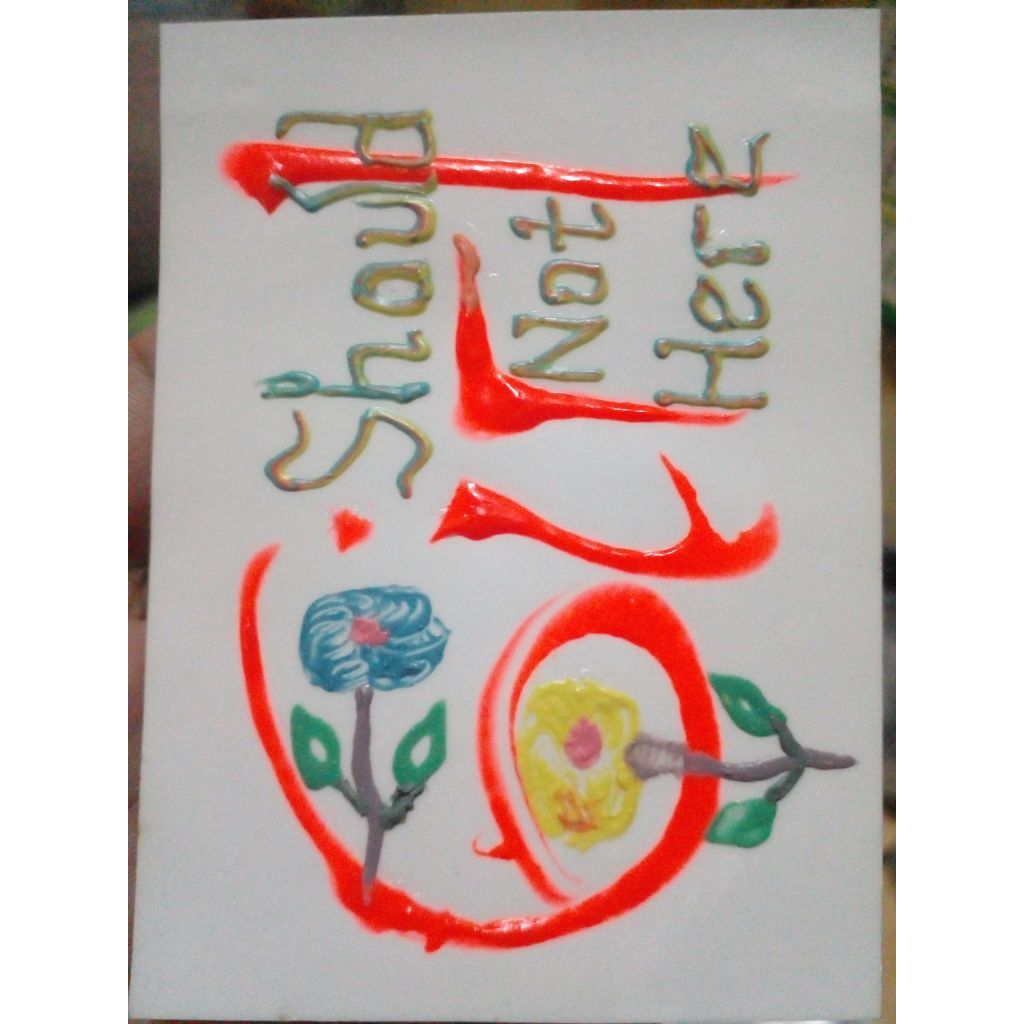 

British Sticker Timbul : Girl Should Not Here