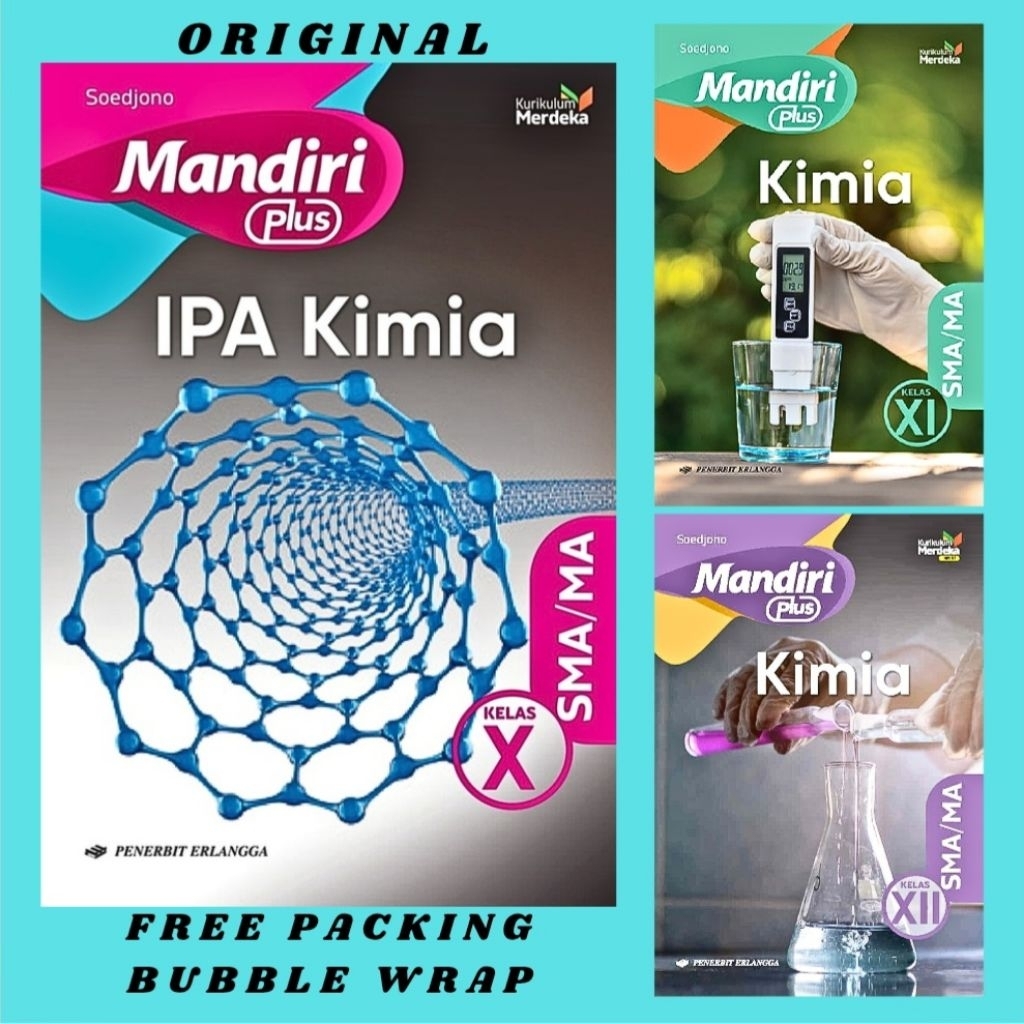 Buku Mandiri Plus IPA Kimia Kelas 1 2 3 / 10 11 12 SMA Penerbit Erlangga Kurikulum Merdeka KM