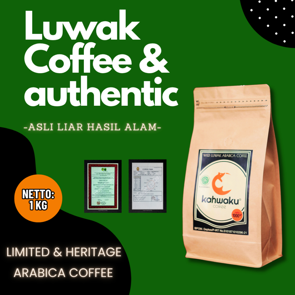 

Kopi Luwak Liar Asli, Arabika Gayo 1Kg – Roasted/Bubuk, Premium Sumatera Heritage Coffee & Eksklusif