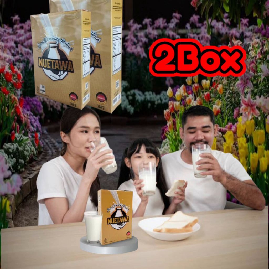 

2 Box Susu Kambing Bubuk Nuetawa Rendah Gula Rendah Lemak Original 200 gram