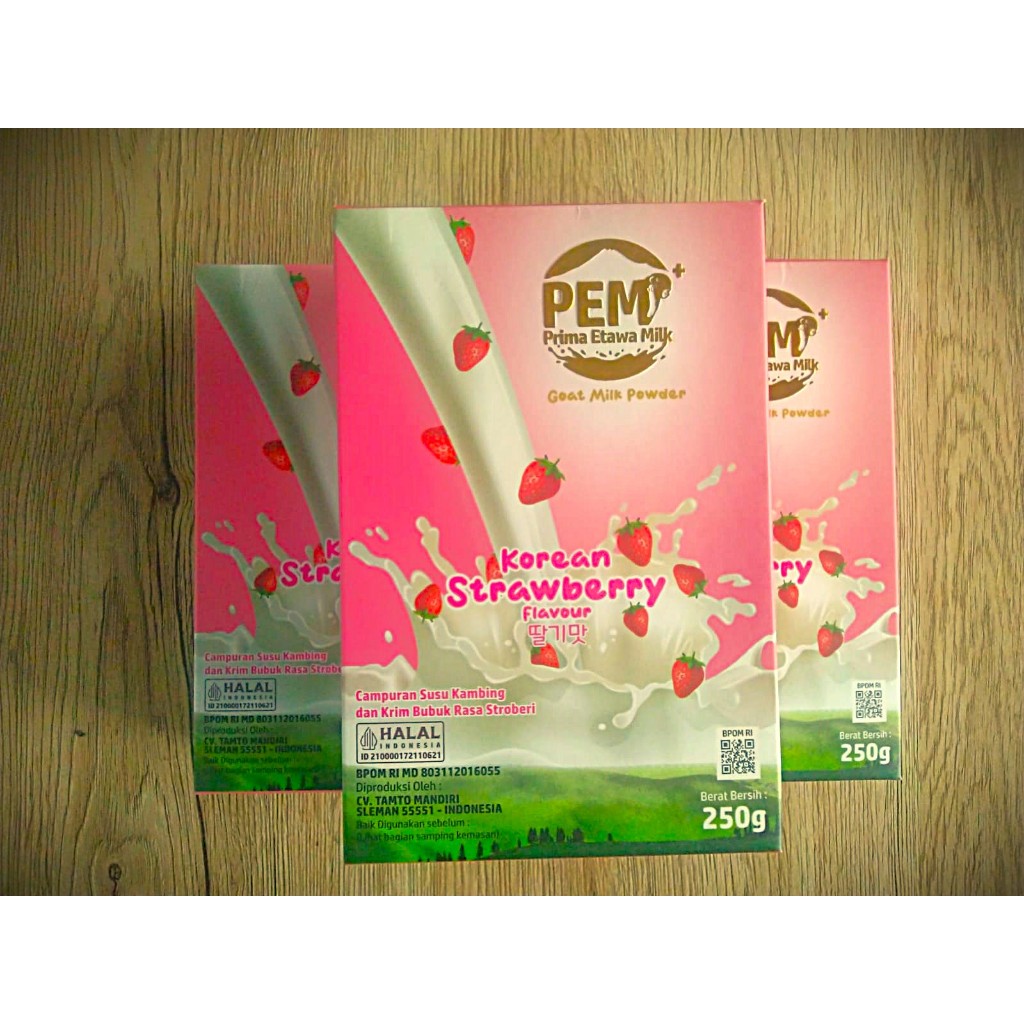 

Susu Kambing Bubuk Prima Etawa Milk Premium 250 gr Susu Tinggi Protein Rasa Stroberi