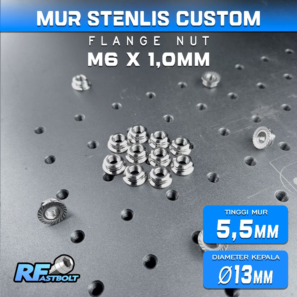 MUR FLANGE STENLIS CUSTOM M6 Stainless Steel 304 Anti Karat