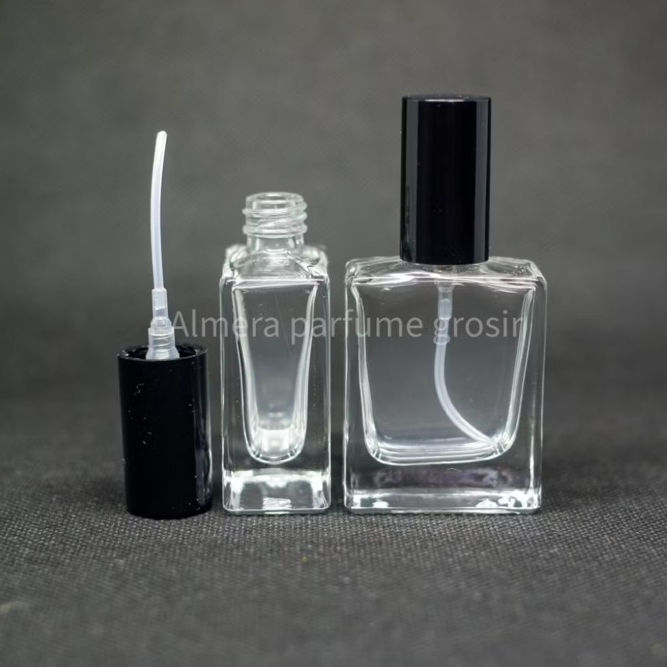 Botol Parfum Hermes 15ML Drat Tutup Hitam - Botol Parfum Kotak 15ML - Botol Parfum Kosong - Botol Pa