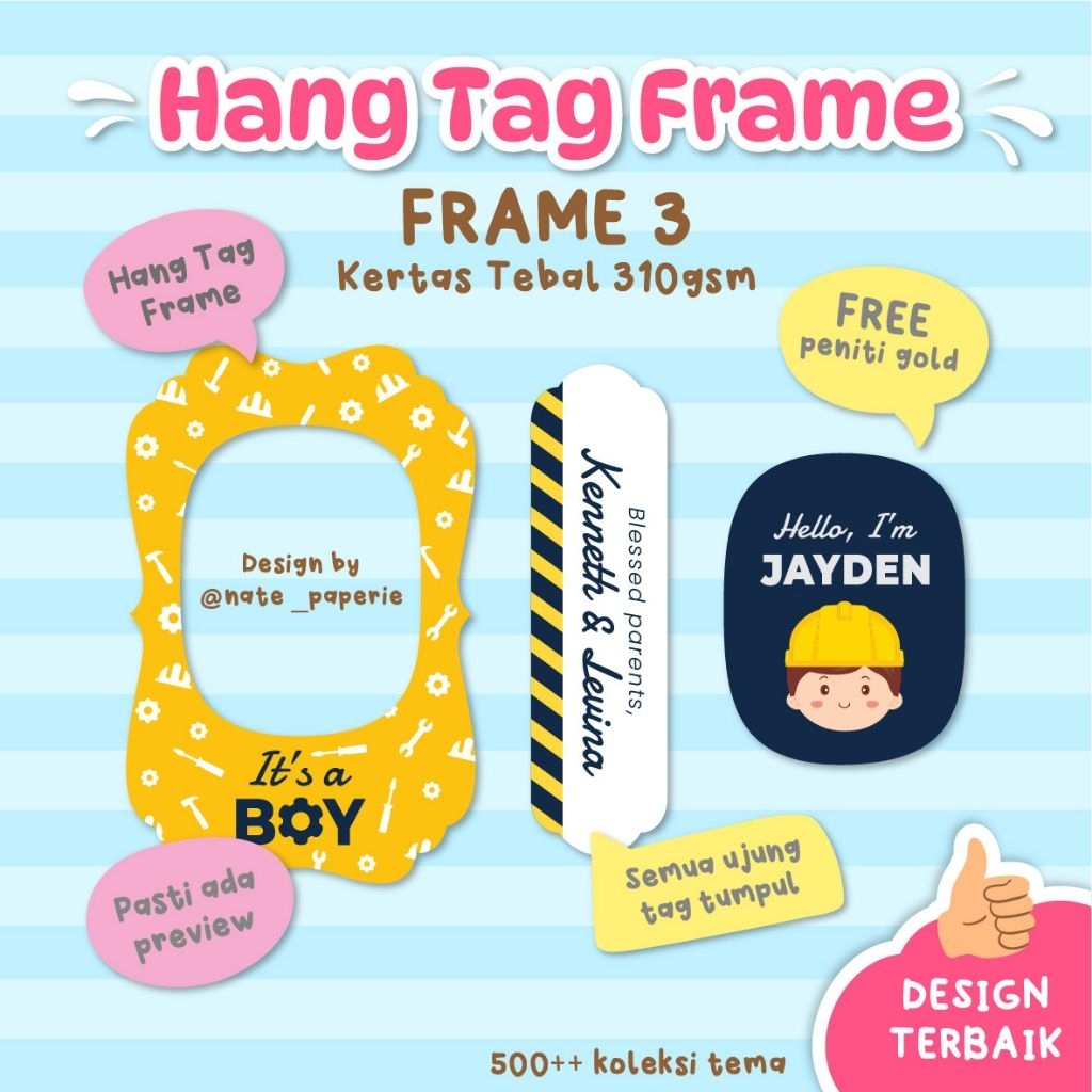 

HANG TAG FRAME start from 2k Tebal 310 gsm