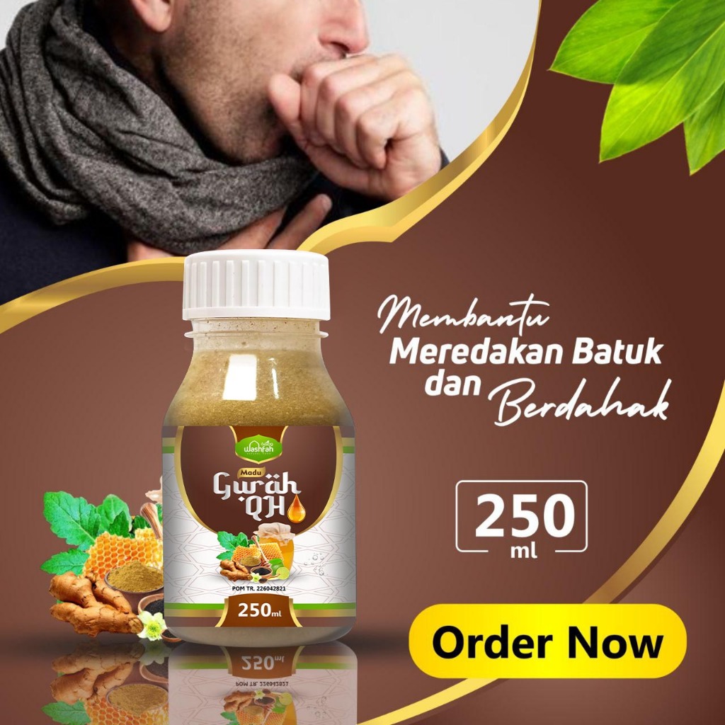 

Washfah Madu Gurah Flu Batuk Radang Tenggorokan | Madu Gurah QH Qusthul Hindi BPOM TR