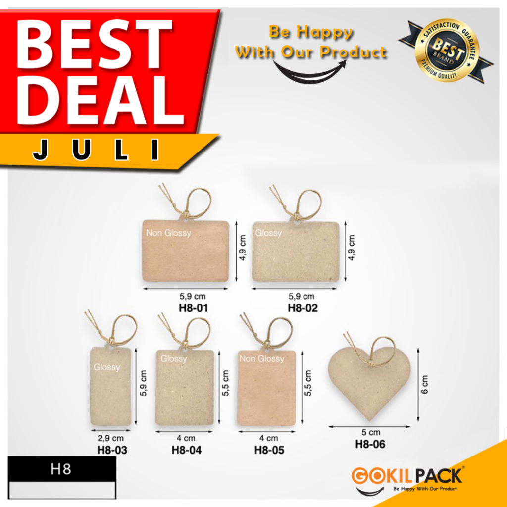 

Hang Tag Label Kertas Polos Kraft | H8