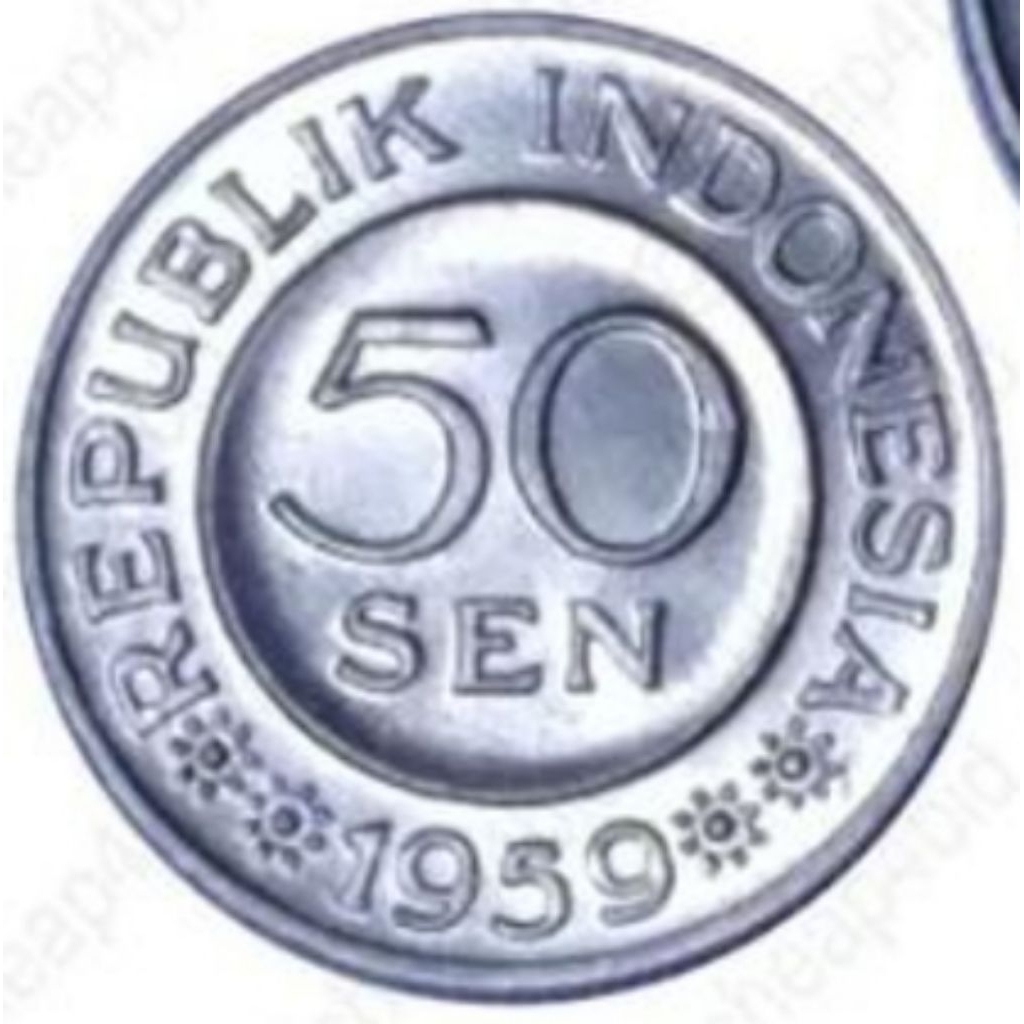 Uang kuno koin 50 sen garuda