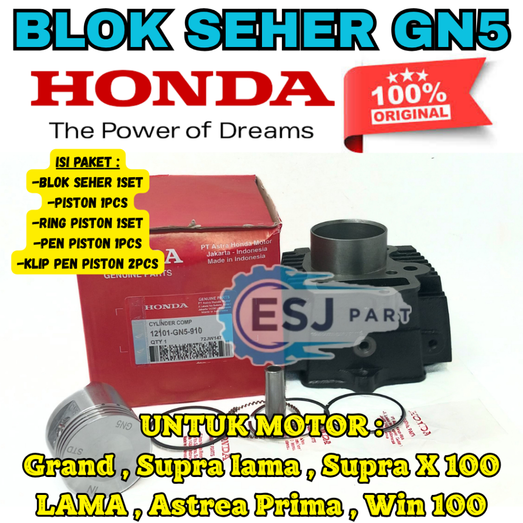 Blok Seher KODE-GN5 Asli Original Honda Grand/Supra (lama)/Supra X 100(lama)/Astrea Prima/Win100 ORI