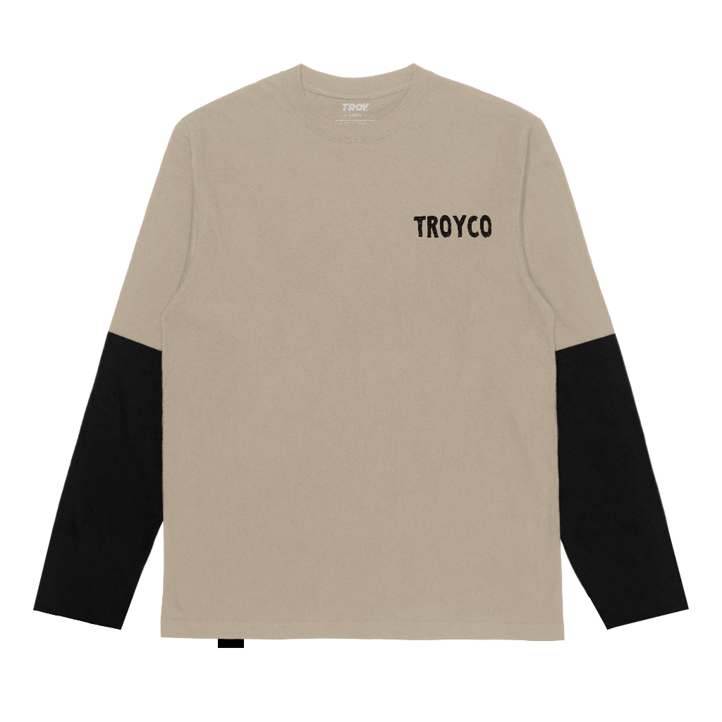 Troy Company Double Sleeve Double Layer Vintage Longsleeve Beige Black Boisterous DSD 3164