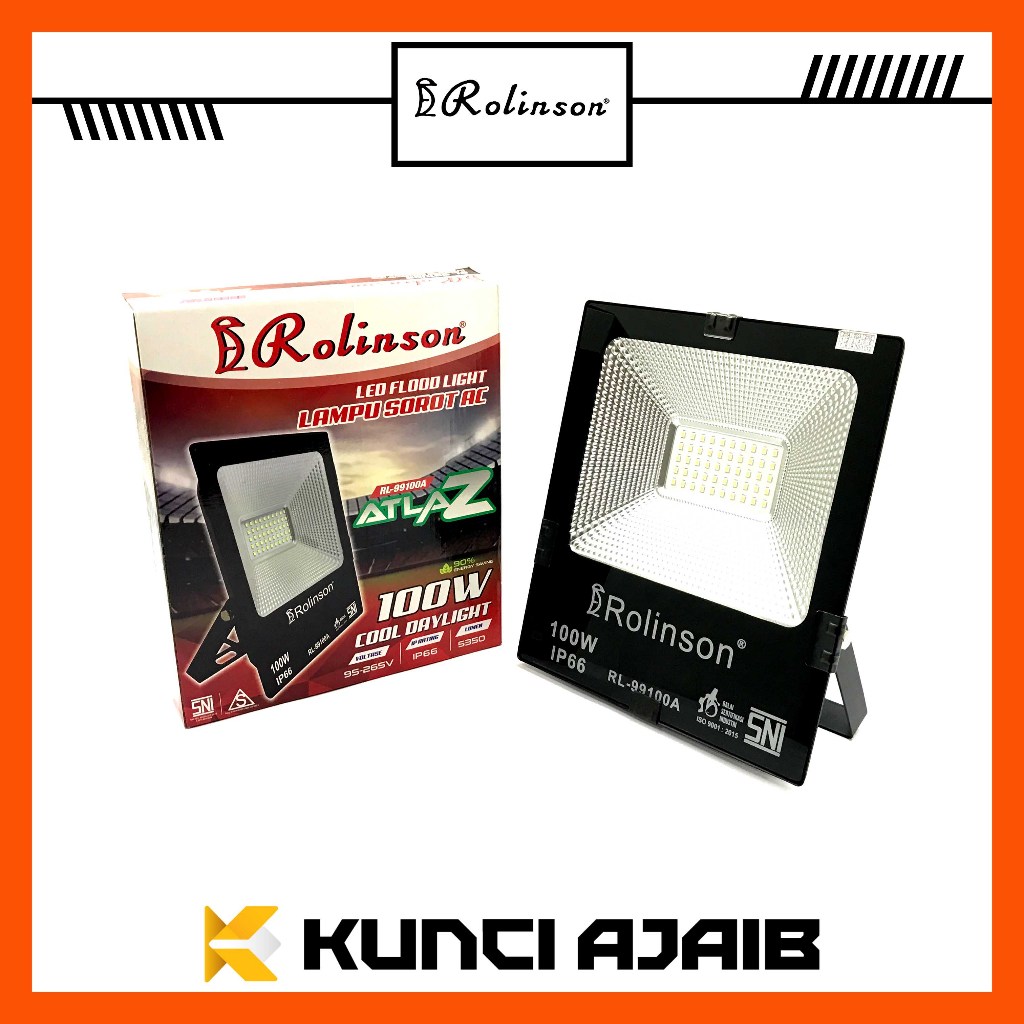 ROLINSON ATLAZ RL-99100A Lampu Sorot AC 100 Watt - LED Flood Light Tembak Penyorot CDL Lightning