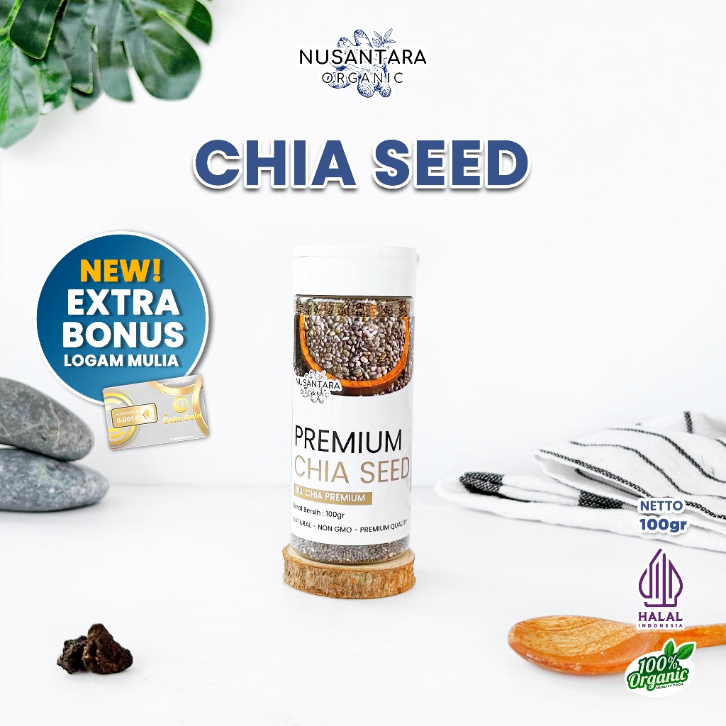 

Nusantara Organic Chia Seed Organik Black Asli Biji Sehat Tanpa Campuran Superfood 100gr