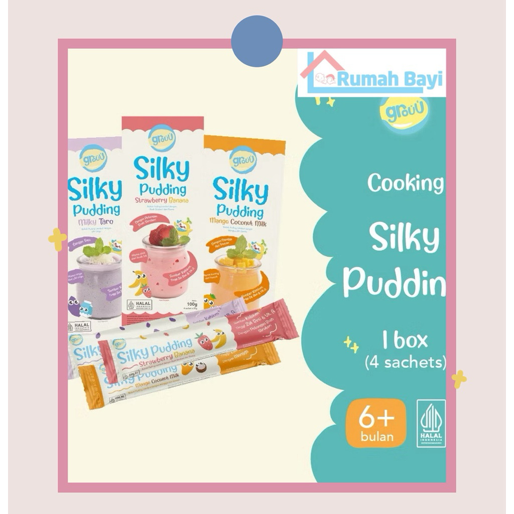 

Grouu Silky Pudding / Bubuk Pudding Lembut Bayi MPASI 100gr / Snack MPASI / Cemilan Bayi