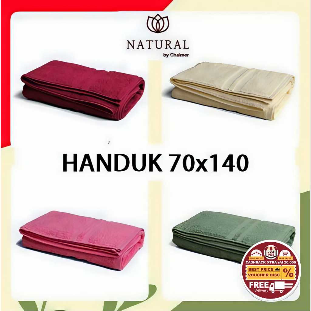 Handuk Mandi NATURAL JUMBO Besar Uk 70 70x140 cm Bath Towel Handuk Hotel Putih Polos Putih Abu Biru 
