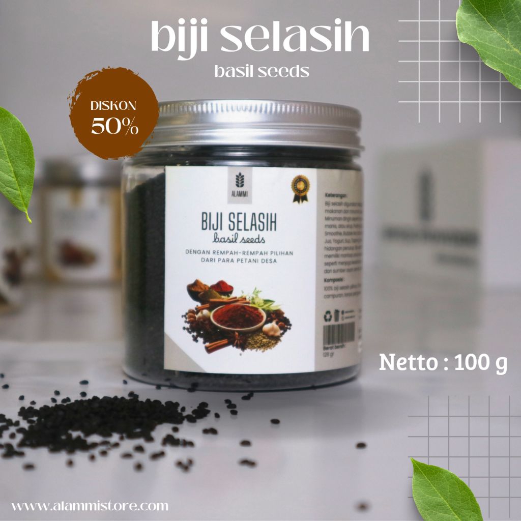 

Biji Selasih Basil Seeds 100 gr Tanpa Pengawet Tanpa Campuran Tanpa Msg Rempah - Rempah spice Powder Untuk Tambahan Makanan Dan Minuman