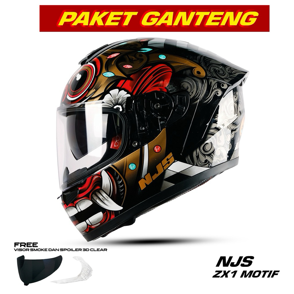 HELM NJS ZX-1 BARONG Full face Double Visor glosy/ Doff ORIGINAL SNI