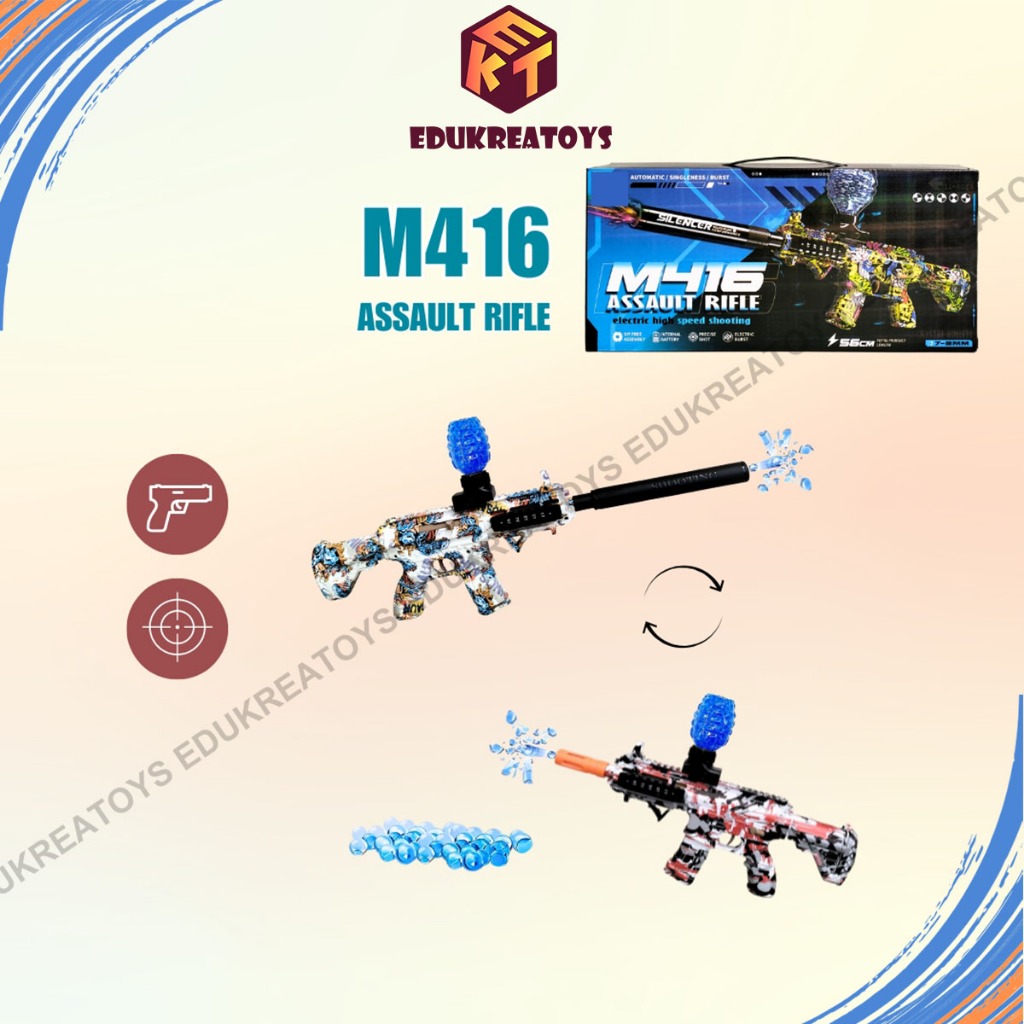 Tembakan m416 electric batery charge Mainan anak