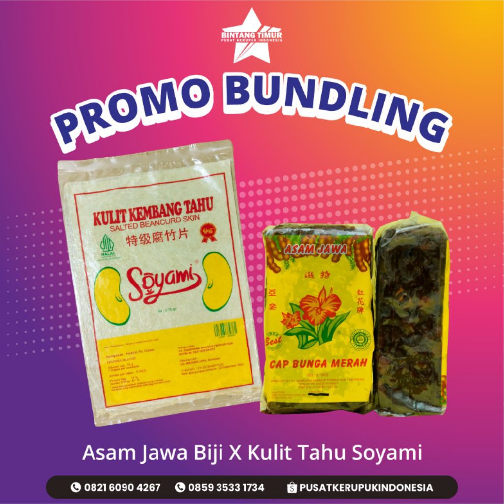 

Asam Jawa Biji @1Kg Bundling Kulit Tahu Soyami 75gr