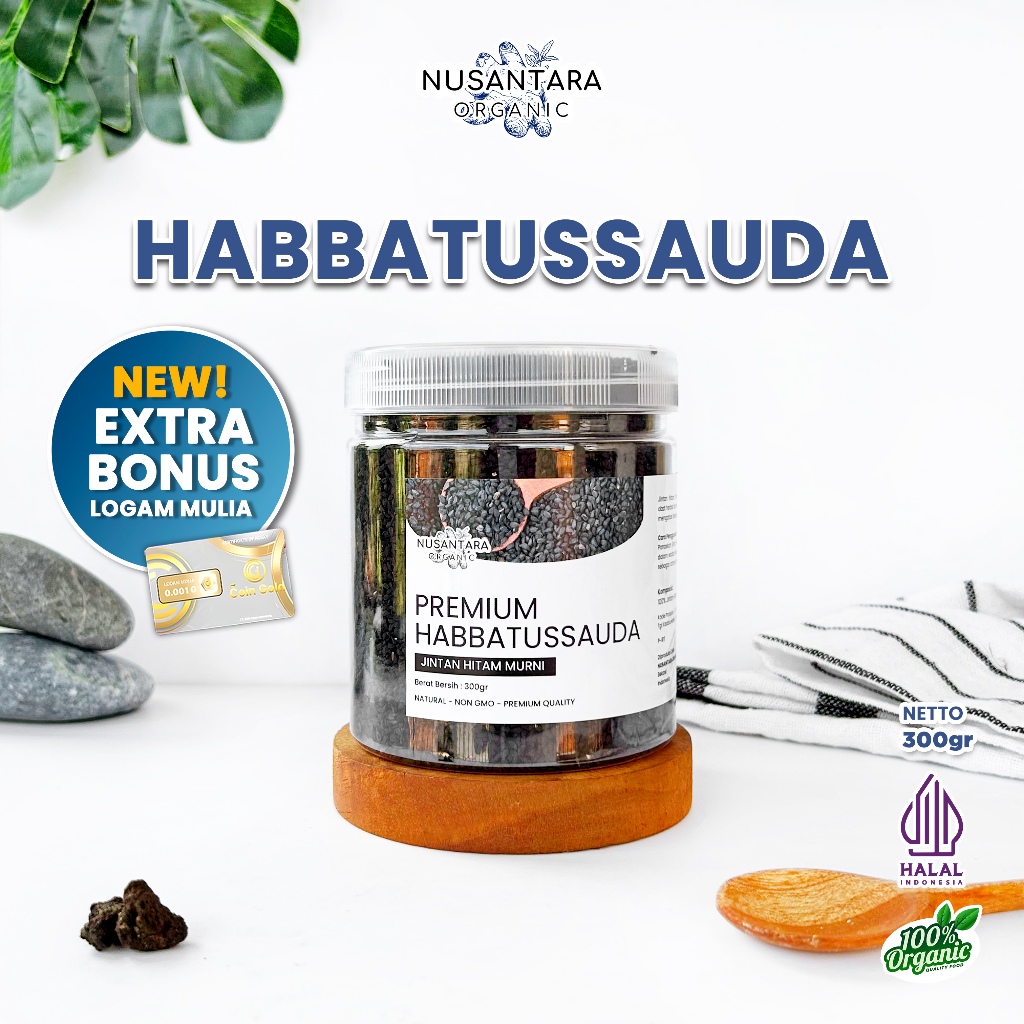 

Nusantara Organic Biji Habbatussauda Jintan Hitam Murni Non Campuran Herbal Original 300 gram