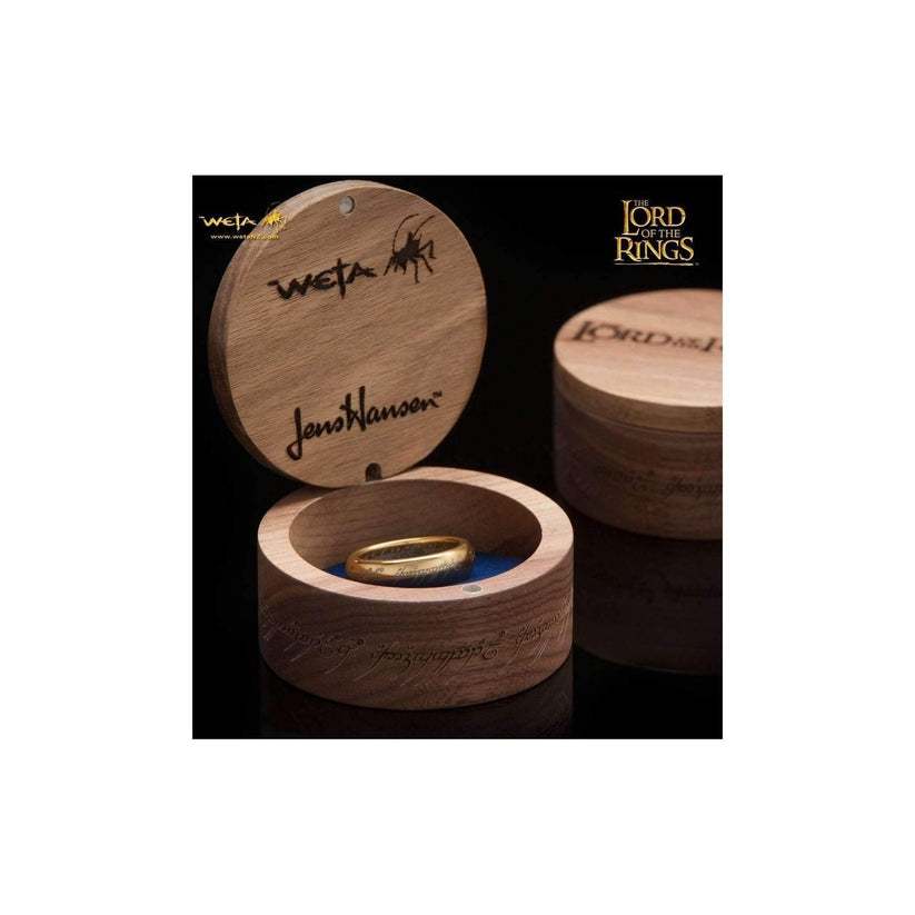 [Official Lord of the Rings] The One Ring: Gold Plated Tungsten Carbide (with Elvish runes) - Mercha