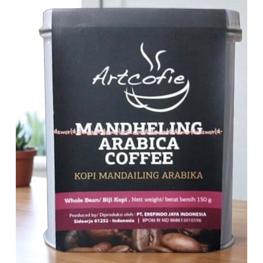 

Artcofie 150gr Mandheling Coffee Biji Kopi Kaleng Mandaeling Sumatra Art Cofie Kopie Sumatera Cofee