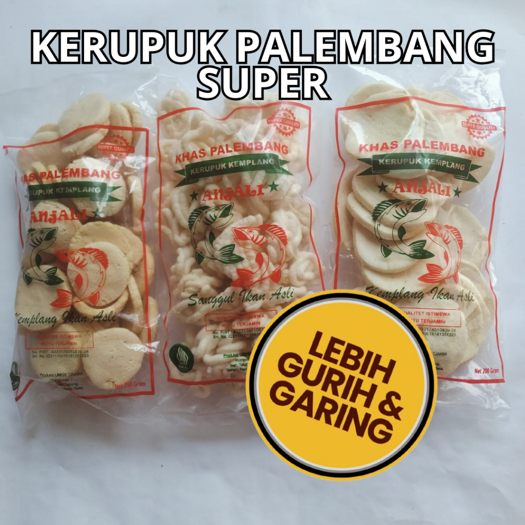 

Kerupuk Kemplang Ikan Asli Khas Palembang Kualitas Super No 1 Berat 200 Gram Besar Kecil Sanggul