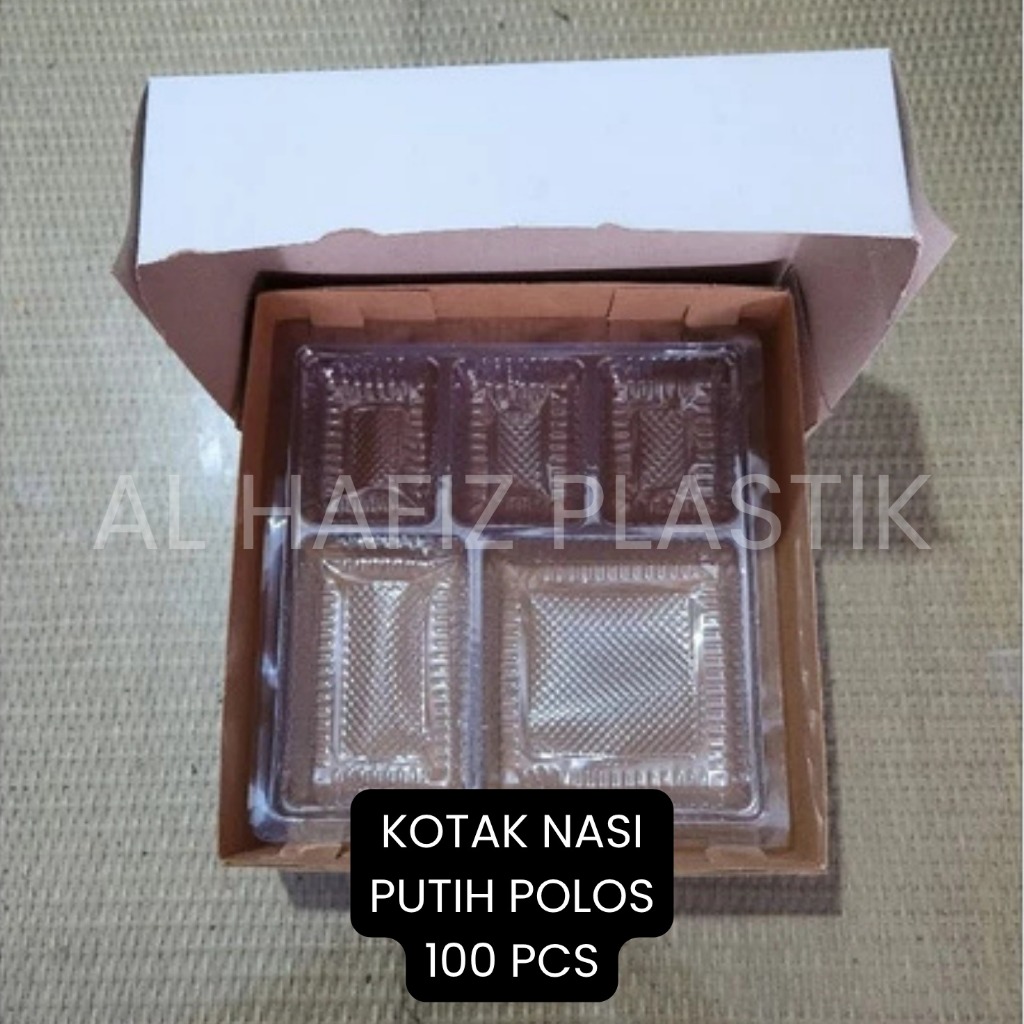 

(10 PCS) Box Kotak Nasi Putih Polos Kotak Kue Makanan 20x20 Belum Mika Dalam