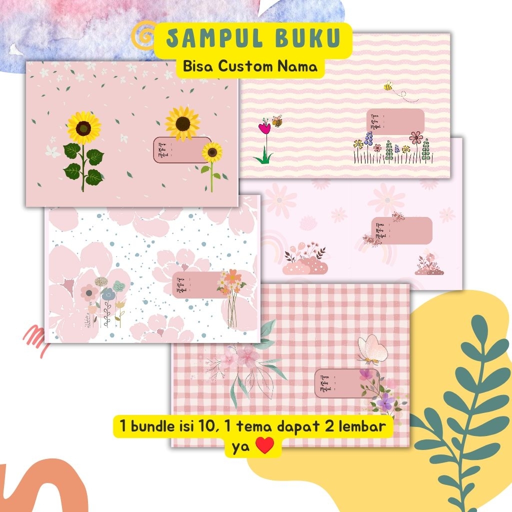 

sampul buku anak perempuan dengan tema "Mimpi Bunga di Negri Pink" (1 bundle isi 10 lembar)