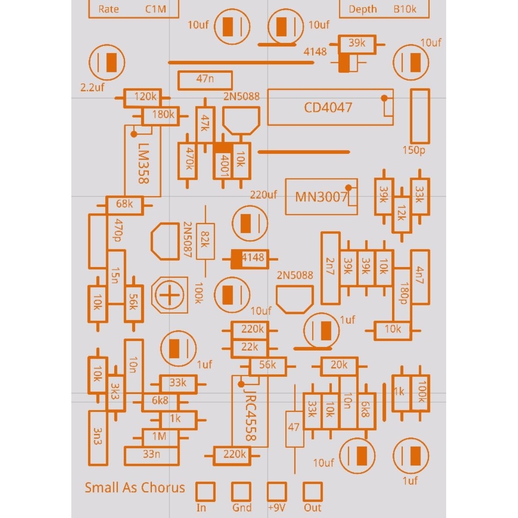 PCB EFEK GITAR SMALL AS CHORUS