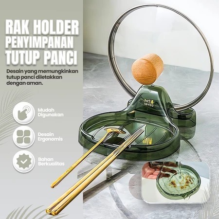 Rak Penyimpanan Universal Tutup Panci Dapur Rumah Tempat Tutup Panci Tempel Dinding