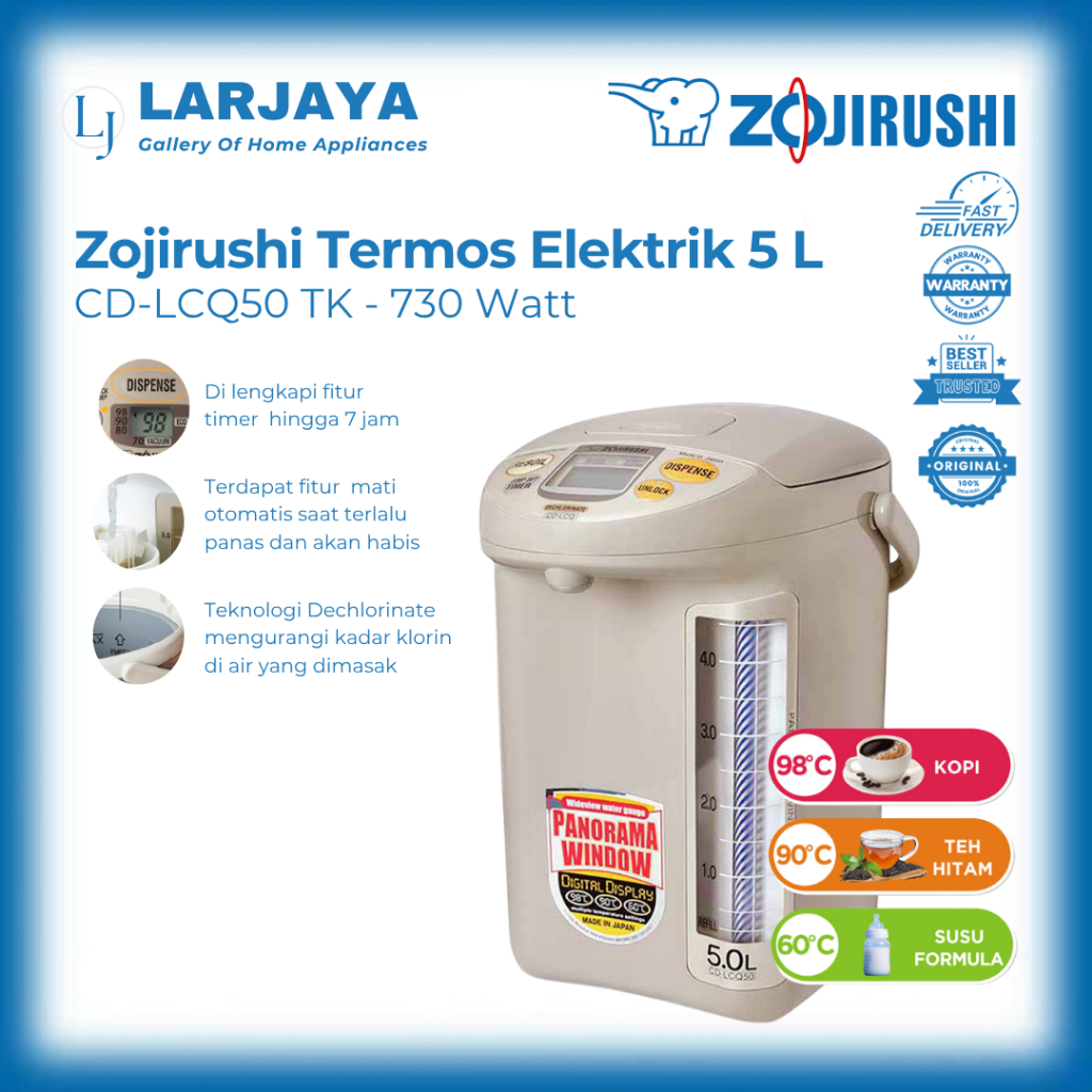 Zojirushi Termos Pompa Listrik 5 liter CD-LCQ50 Electric Pot Pemanas Air Made In Japan