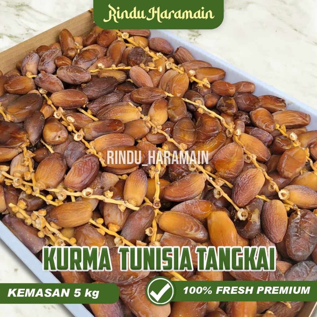 Kurma Tunis Tangkai Original | Tunisia Kurma Bertangkai Palmfrutt | Kemasan 5KG