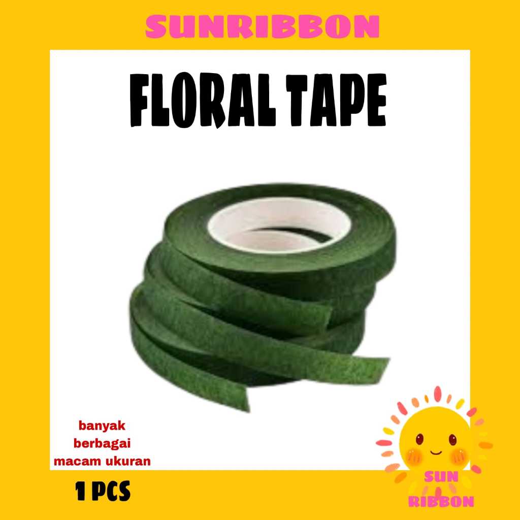 

Floral Flower tape Warna : hijau Tersedia 2 variasi 10 yards - 30 yards ( 9 - 27 METER )