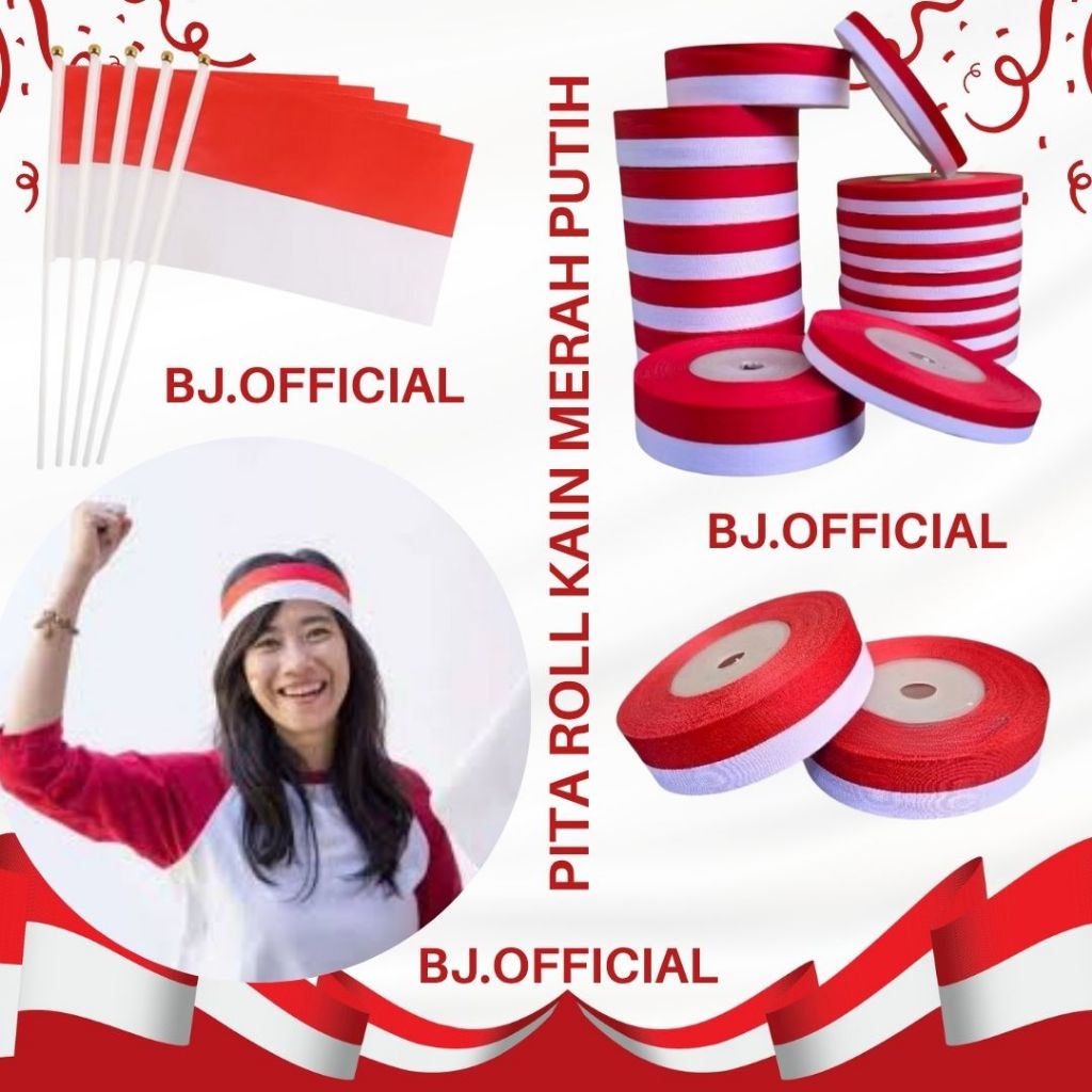 

Ready Pita Roll Isi 20 Yard / Bahan Premium / Bendera Kain Merah Putih Kemerdekaan / Murah Meriah !!