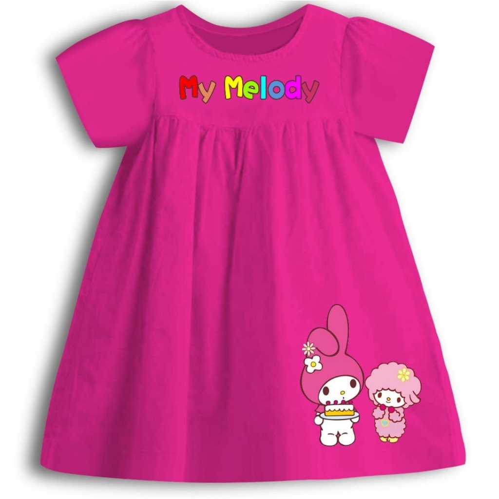 baju dress anak cewek melodi pelangi
