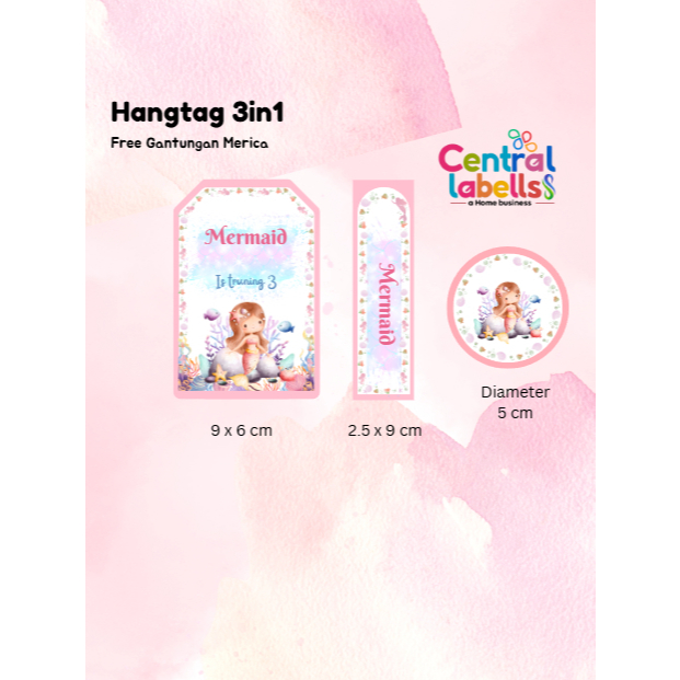 Hang Tag 3in1 Custom / Hang Tag Ulang Tahun / Hang Tag Custom